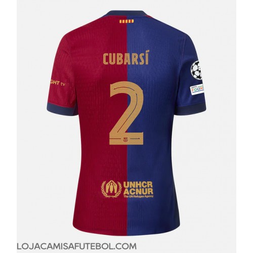 Camisa de Futebol Barcelona Pau Cubarsi #2 Equipamento Principal 2024-25 Manga Curta